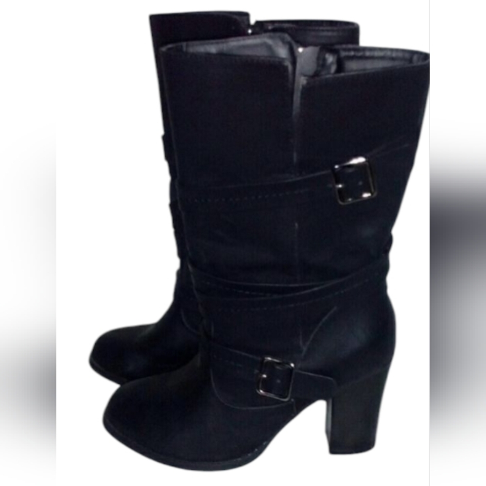 Black zip up boots